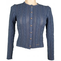 Strickjacke "Rosalie Merino" in taupenblau von Trachten Deiser