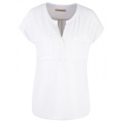 Blusen Shirt in Off White mit überschnittenem Arm - Milano Italy