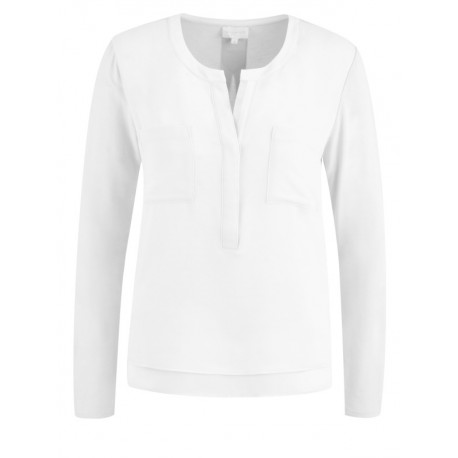 Blusen Shirt in off white mit langem Arm - Milano Italy