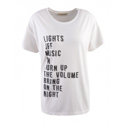 T-Shirt in weiß mit Black Print - Smith&Soul