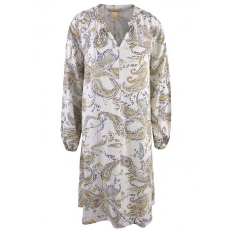 Kleid mit Stehkragen in Cream White Print von Smith&Soul