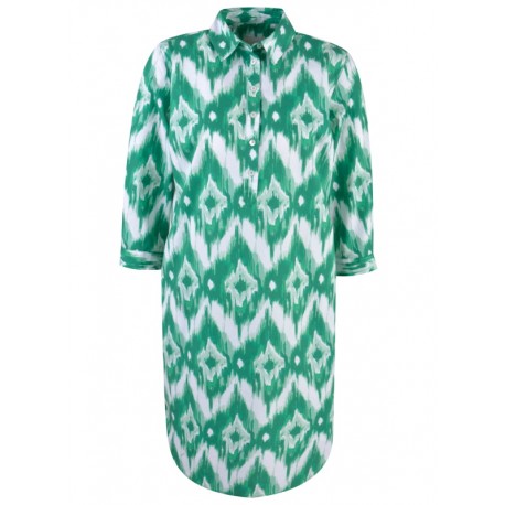 Hemdblusen Kleid in Green Print von Milano Italy