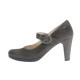 Trachten Spangenpumps  "Sarah" grau-braun von Xaver Luis