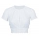 Hochgeschlossenes Spitzen Bustier in weiß mit kurzem  Arm - Waldorff