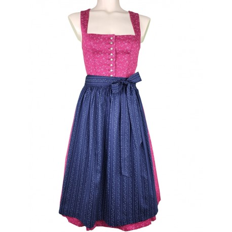 70 cm - Dirndl "Herlinde" in fuchsia mit Schürze in marine von Wenger