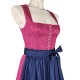 70 cm - Dirndl "Herlinde" in fuchsia mit Schürze in marine von Wenger