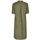 Leinen Kleid "Kleo" mit Pfoad in dunkel oliv - Felicitas