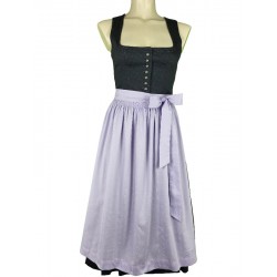 Dirndl "Ulla" in anthrazit mit lavendel Schürze von Wenger, 70 cm