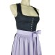 Dirndl "Ulla" in anthrazit mit lavendel Schürze von Wenger, 70 cm