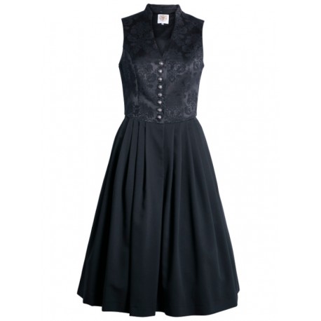 Schwarzes Dirndl mit Stehkragen von Apple of my Eye - 70 cm