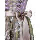 70 cm - Dirndl "Safina" in taupe und lila mit Schnürung und Spitzenschürze - Krüger