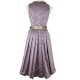 70 cm - Dirndl "Safina" in taupe und lila mit Schnürung und Spitzenschürze - Krüger