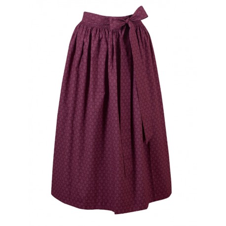 Baumwoll Dirndl-Schürze in weinrot von Hammerschmid - 89 cm