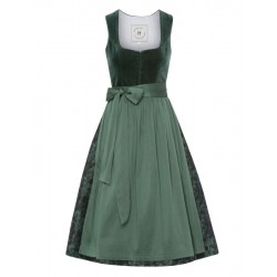 70 cm - Dirndl "Alma" Dark Forest Green mit Samtmieder von Heimatglück