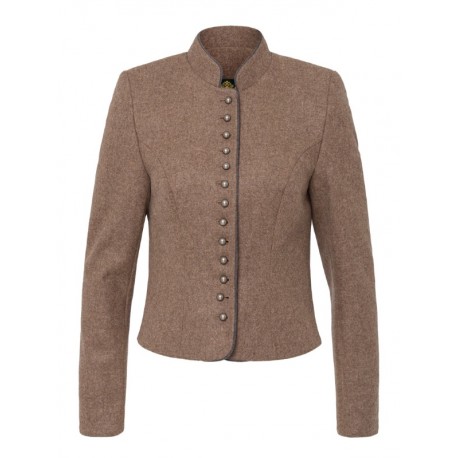 Trachtenjacke aus Loden mit Schoßerl in taupe - Hammerschmid