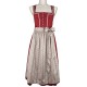 Dirndl "Britta" in tomate mit ecru von Turi, 70 cm