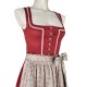 Dirndl "Britta" in tomate mit ecru von Turi, 70 cm