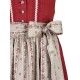 Dirndl "Britta" in tomate mit ecru von Turi, 70 cm