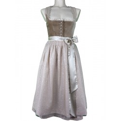 70 cm - Dirndl "Klara" mit Samt in beige von Krüger Collection