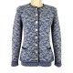 Astrifa - Strickjacke "Jettenberg" in enzian mit marine aus Merinowolle