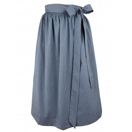 Baumwoll Dirndl-Schürze "Herlinde" 77 cm in blau gestreift von Wenger