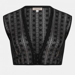 Spitzenbluse "Emmi Black Stripes" - CocoVero