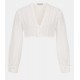 Dirndlbluse "Luci Striped Cotton White" - CocoVero