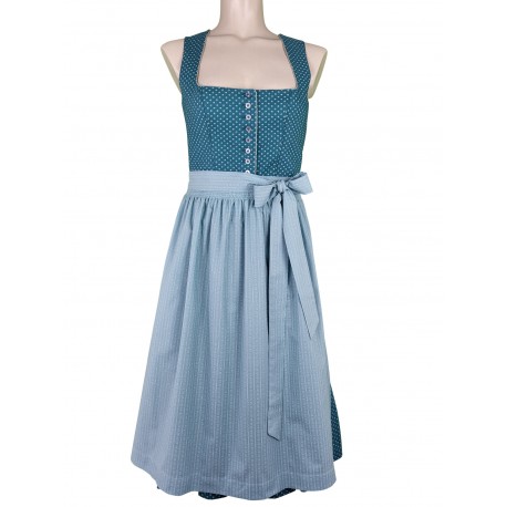 70 cm - Dirndl "Cornelia" im aqua-petrol mit Schürze in taupe von Wenger