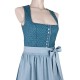 70 cm - Dirndl "Cornelia" im aqua-petrol mit Schürze in taupe von Wenger