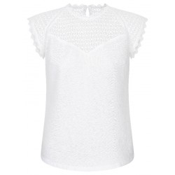 Trachten Shirt ohne Arm in weiß - Waldorff