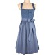 70 cm - Dirndl Herlinde in blau mit gestreifter Schürze von Wenger