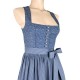 70 cm - Dirndl Herlinde in blau mit gestreifter Schürze von Wenger
