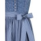 70 cm - Dirndl Herlinde in blau mit gestreifter Schürze von Wenger