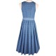 70 cm - Dirndl Herlinde in blau mit gestreifter Schürze von Wenger