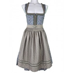 60 cm - Dirndl "Rana" in blau mit schilf von Krüger