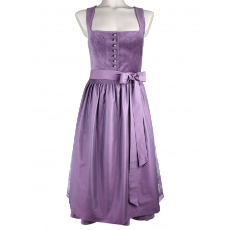 70 cm - Dirndl "Katrin" mit Samtmieder in mauve von Wenger