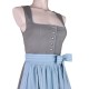 Dirndl Ingrid in schilf mit aqua von Turi, 70 cm