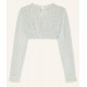 Spitzen Dirndlbluse Araceli in salbei mit langen Arm von Krüger