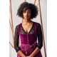 Spitzen Dirndlbluse in schwarz mit V-Ausschnitt und 3/4 Arm von Waldorff