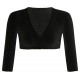 Spitzen Dirndlbluse in schwarz mit V-Ausschnitt und 3/4 Arm von Waldorff