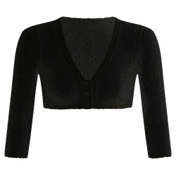 Spitzen Dirndlbluse in schwarz mit V-Ausschnitt und 3/4 Arm von Waldorff