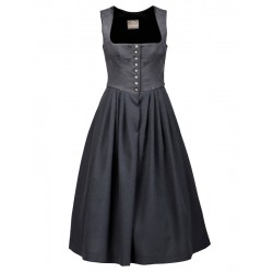 70 cm - Klassisches Dirndl in anthrazit zum Knöpfen - Berwin