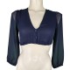 Dirndlbluse Petra in marine mit Ballonarm - Wenger
