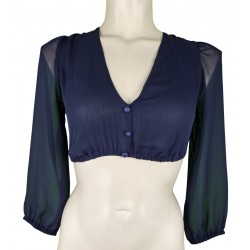 Dirndlbluse Petra in marine mit Ballonarm - Wenger