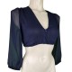 Dirndlbluse Petra in marine mit Ballonarm - Wenger
