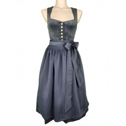 70 cm - Dirndl Patrice mit Samt in anthra von Krüger Collection