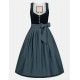 75 cm - Dirndl Janni Velvet Midnight Petrol mit Samtmieder in dunkelgrün von CocoVero