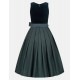 75 cm - Dirndl Janni Velvet Midnight Petrol mit Samtmieder in dunkelgrün von CocoVero