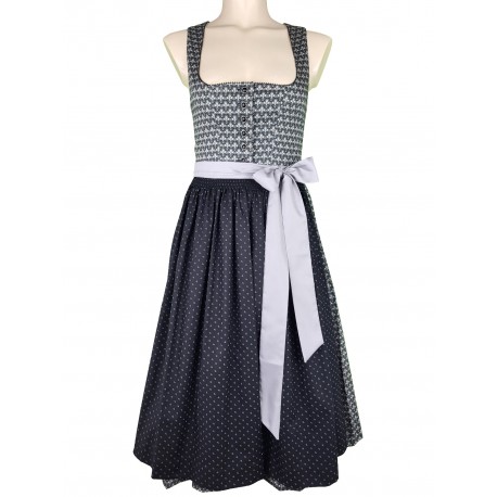 70 cm - Dirndl Pillersee in schwarz/weiß von Hammerschmid
