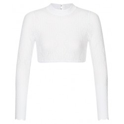 Spitzen Dirndlbluse Kelly in weiß mit langem Arm von Waldorff